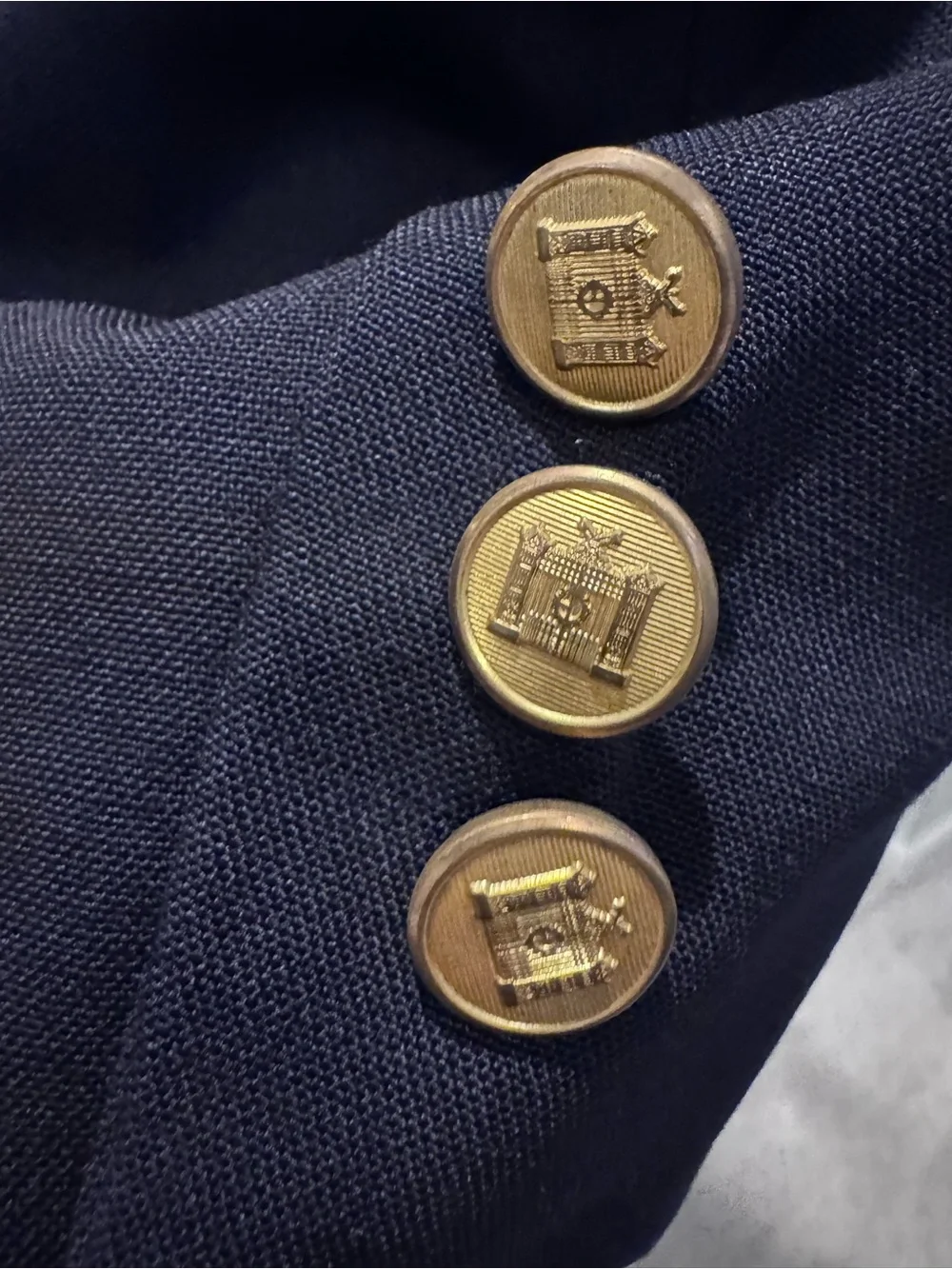 Vintage Brooks Brothers 43L Navy 100% Wool Double Breasted Blazer